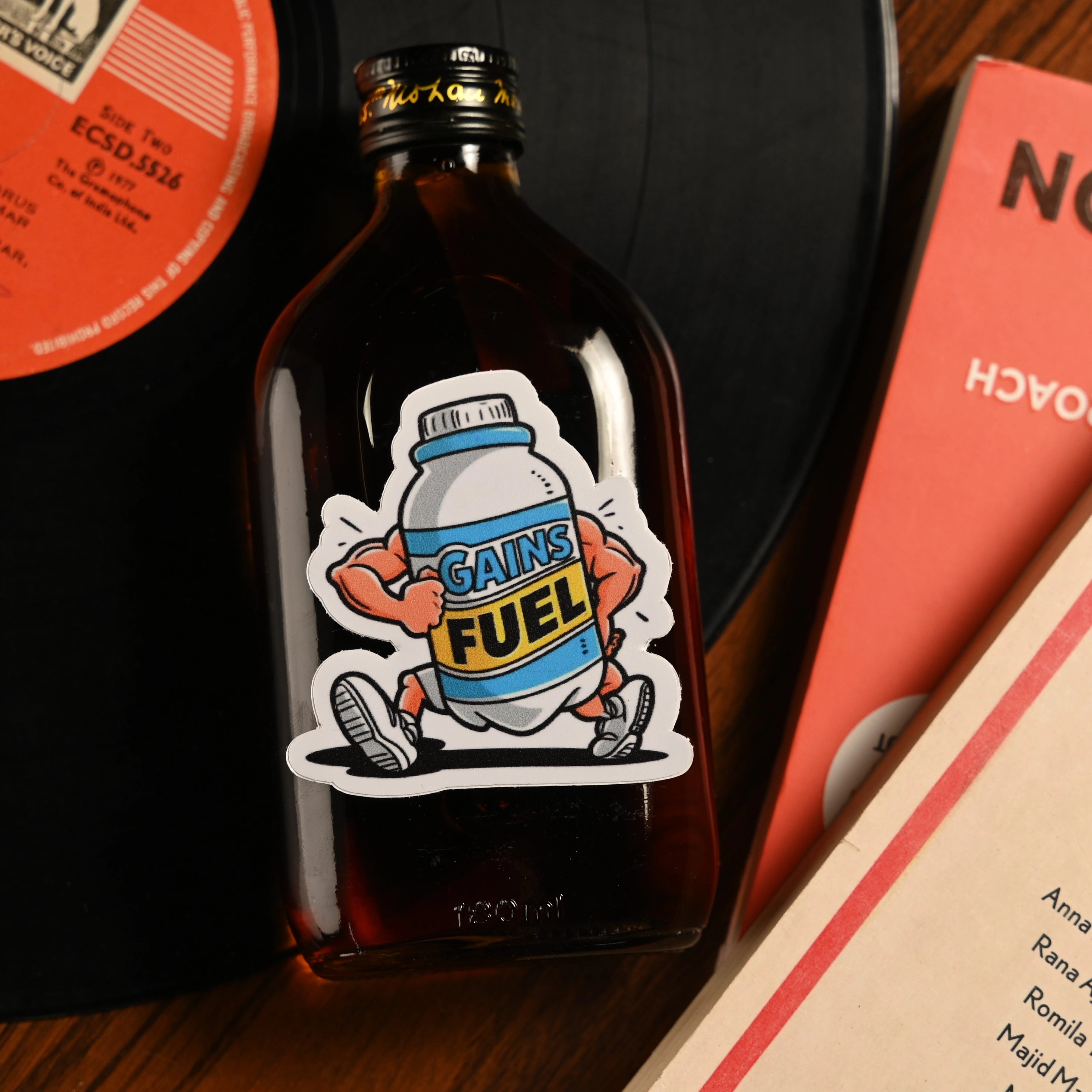 Buy Gains in a Bottle Fitness Sticker Online – StickerNStreets